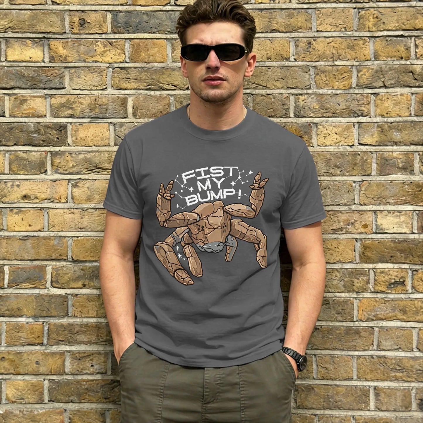 Casual Project Hail Mary 2026 T-Shirt for Men Round Neck Cotton T Shirt Fist My Bump Short Sleeve Tees Gift Tops Peaceful Pleasures Health and Wellness Dark Grey XL