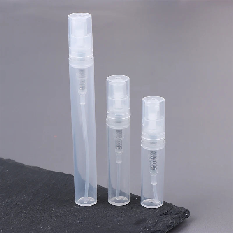 10Pcs 2/3/5ML Mini Clear Plastic Empty Perfume Bottle Refillable Spray Bottle Atomizer Container Women Travel Perfume Bottles Peaceful Pleasures Health and Wellness