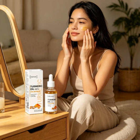 EELHOE Turmeric Face Oil – Brightening Dark Spot Glow Serum Brightening Face Serum Peaceful Pleasures Health and Wellness