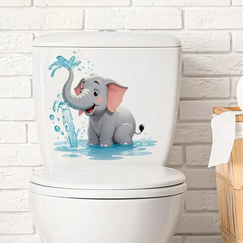 Ocean Toilet Sticker – Waterproof Seashell & Starfish Bathroom Decal