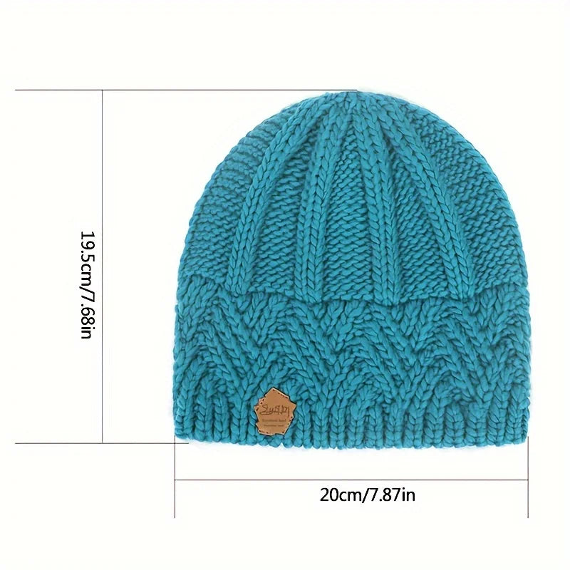 Women's 2026 Autumn Winter Beanie - Fashion Diamond Check Pattern, Soft Knitted Ski Cap, Vintage Warm Beanies Peaceful Pleasures Health and Wellness