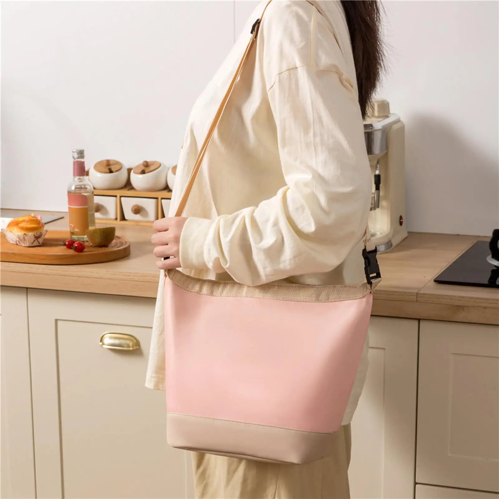 Roll Top Insulated Lunch Box Cooler Bag Leakproof Food Container for Work School Outdoor Camping picnic Leakproof Food Container Peaceful Pleasures Health and Wellness