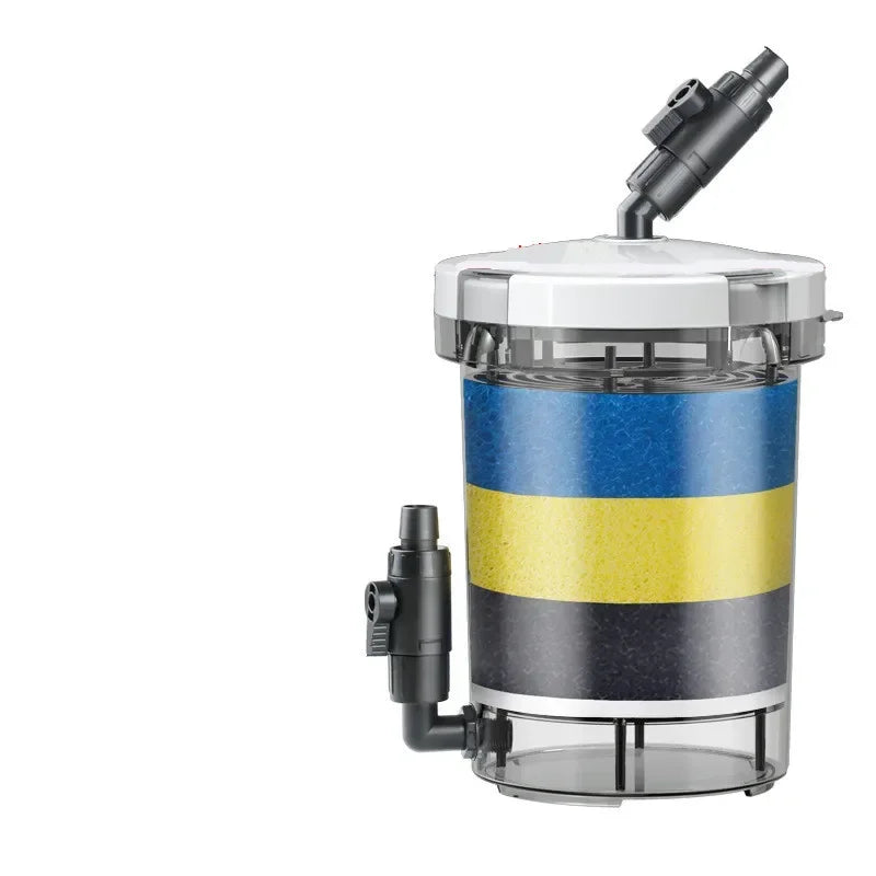 EW-604 External Canister Filter System with Pre-Filter 4Pcs Sponge Cartridges for Aquarium Fish Tank Water Cleaning Peaceful Pleasures Health and Wellness
