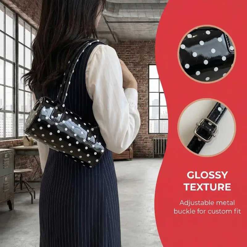 Korean Polka Dot Barrel Crossbody Bag – Mini Shoulder Purse