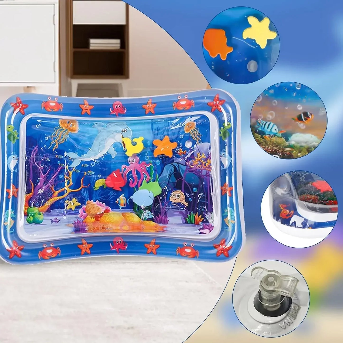 Inflatable Water Sensory Play Mat for Cats & Dogs | Ocean Theme