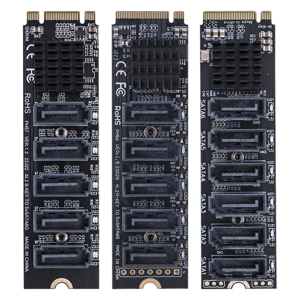 M.2 to SATA 3.0 Riser Card – 5/6 Port PCI-E Expansion Adapter Peaceful Pleasures Health and Wellness