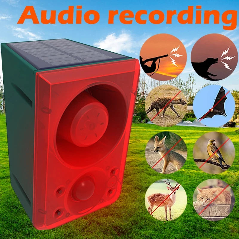 Solar Strobe Alarm Siren Security Light Outdoor Waterproof 3 Levels Adjustable Volume With Remote Control for Farm Yard Peaceful Pleasures Health and Wellness