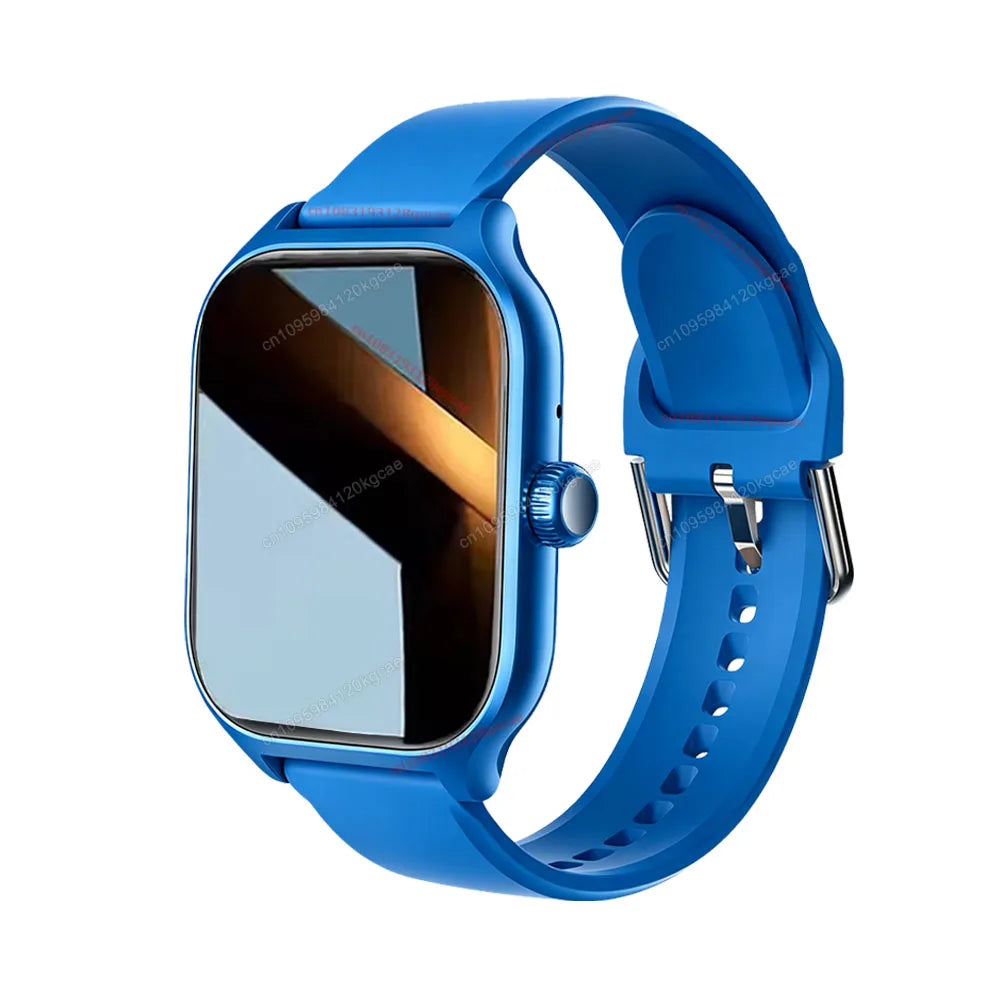 New Men's Smart Watch Women's Gift 2.01inch HD Full Touch Screen Sports Fitness Watch Electronics Bluetooth Talk Smartwatch Hw12 Peaceful Pleasures Health and Wellness Blue