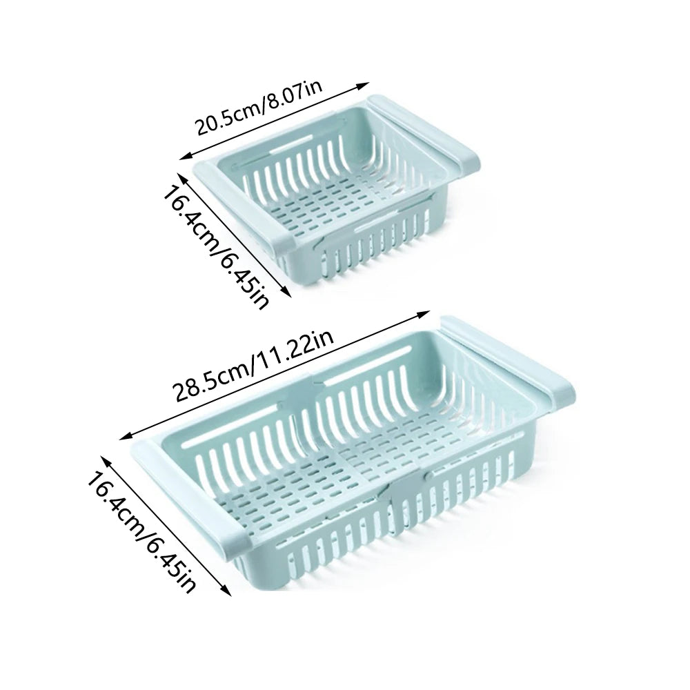 Multi Functional Refrigerator Storage Basket, Retractable Refrigerator Partition Storage Rack, Kitchen Drain Peaceful Pleasures Health and Wellness
