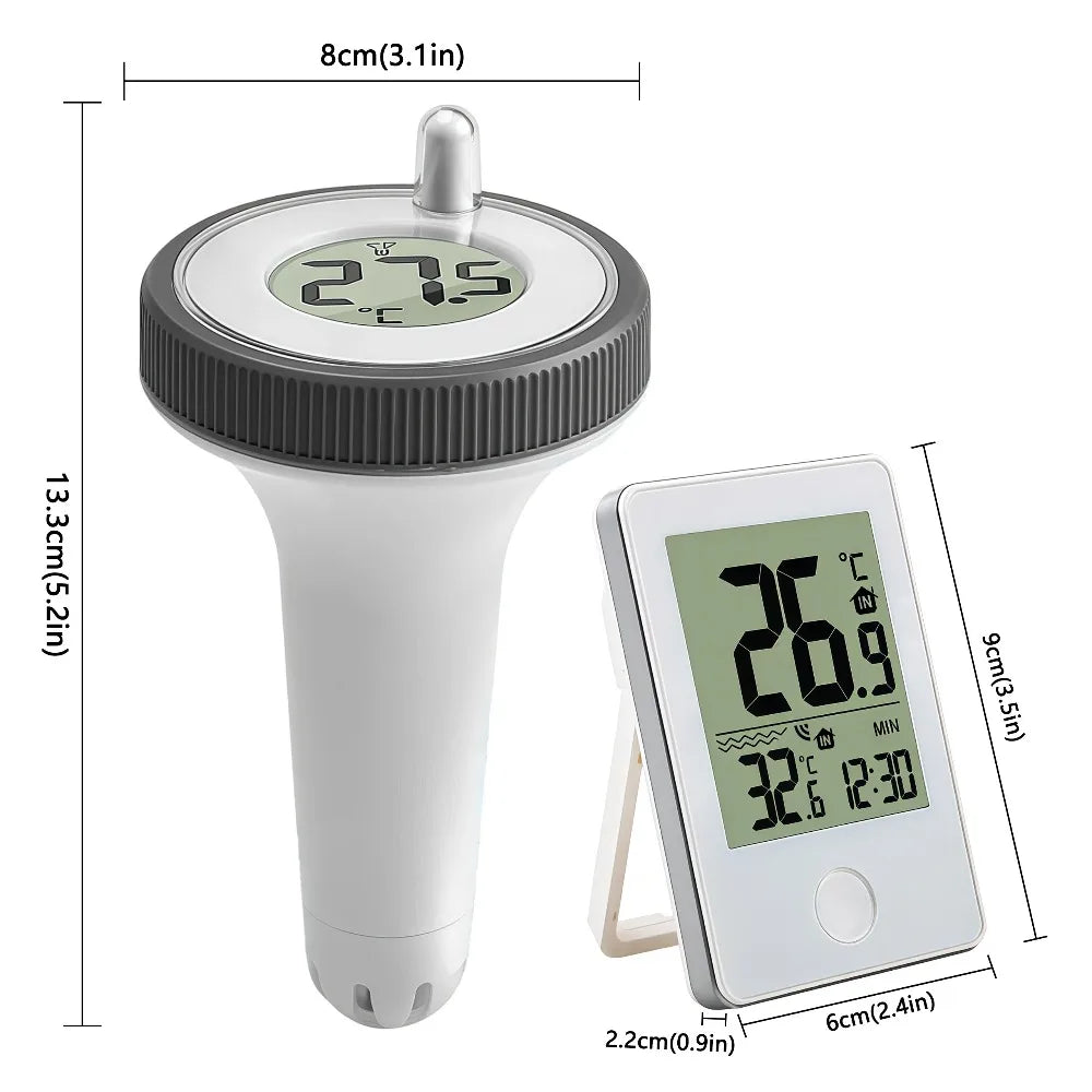 0.1℃ Accuracy Waterproof Digital Floating Thermometer Wireless Pool Thermometer LCD Display Temperature Meter Pool Thermometer Peaceful Pleasures Health and Wellness