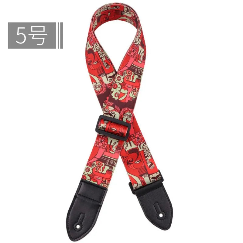 Fashion Colorful Guitar Strap Printed Adjustable Belt Crossbody