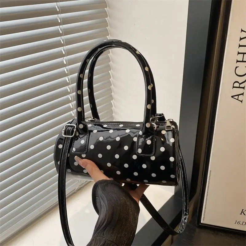 Korean Polka Dot Barrel Crossbody Bag – Mini Shoulder Purse