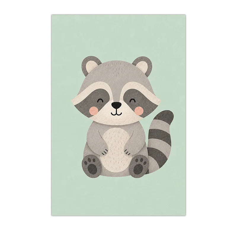 Nursery Animal Wall Art Cute Wildlife Canvas Painting Nordic Poster Print For Kids Bedroom Wall Decor Peaceful Pleasures Health and Wellness