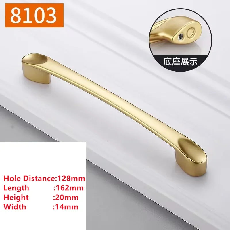Pearl Gold Aluminum Cabinet Drawer Handle & Furniture Knob