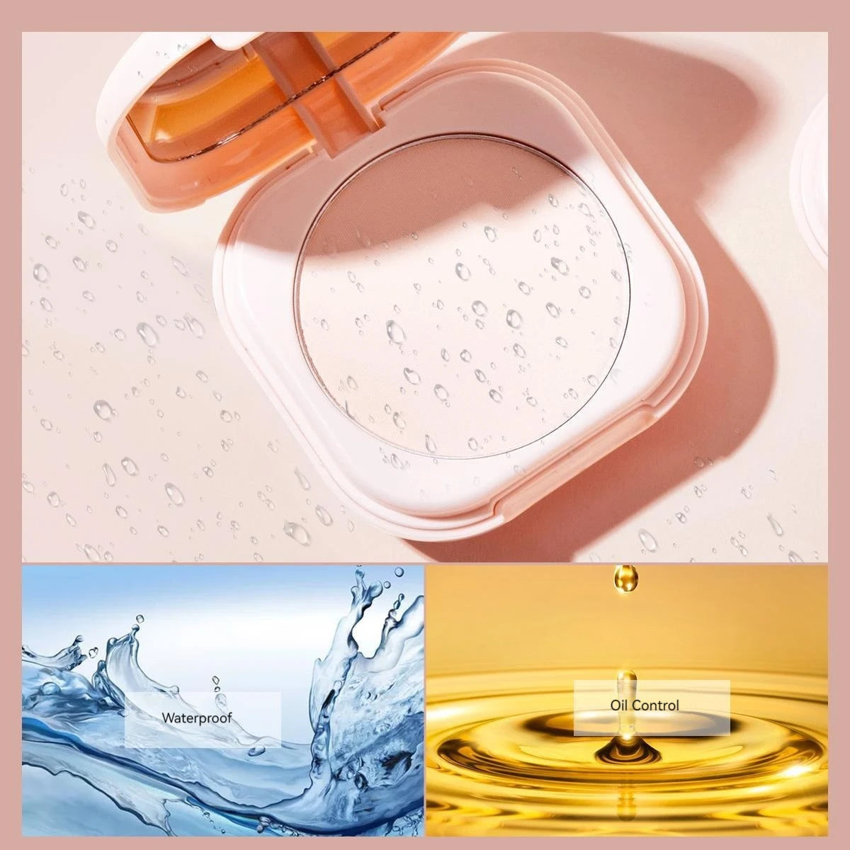 Setting Powder Oil Control Makeup Setting Brightening Skin Tone Setting Powder With Mirror Compact Portable Makeup Powder Peaceful Pleasures Health and Wellness