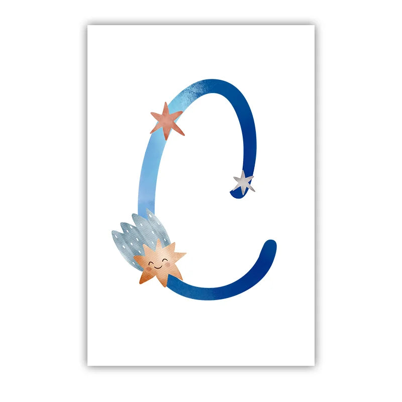 Custom Name Kids Canvas Wall Art – Anime Space Nursery Print