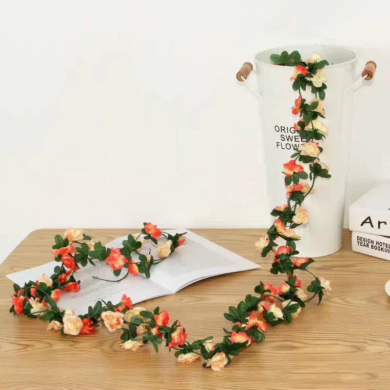 Artificial Silk Rose Vine Garland 2.4m | Wedding & Home Decor