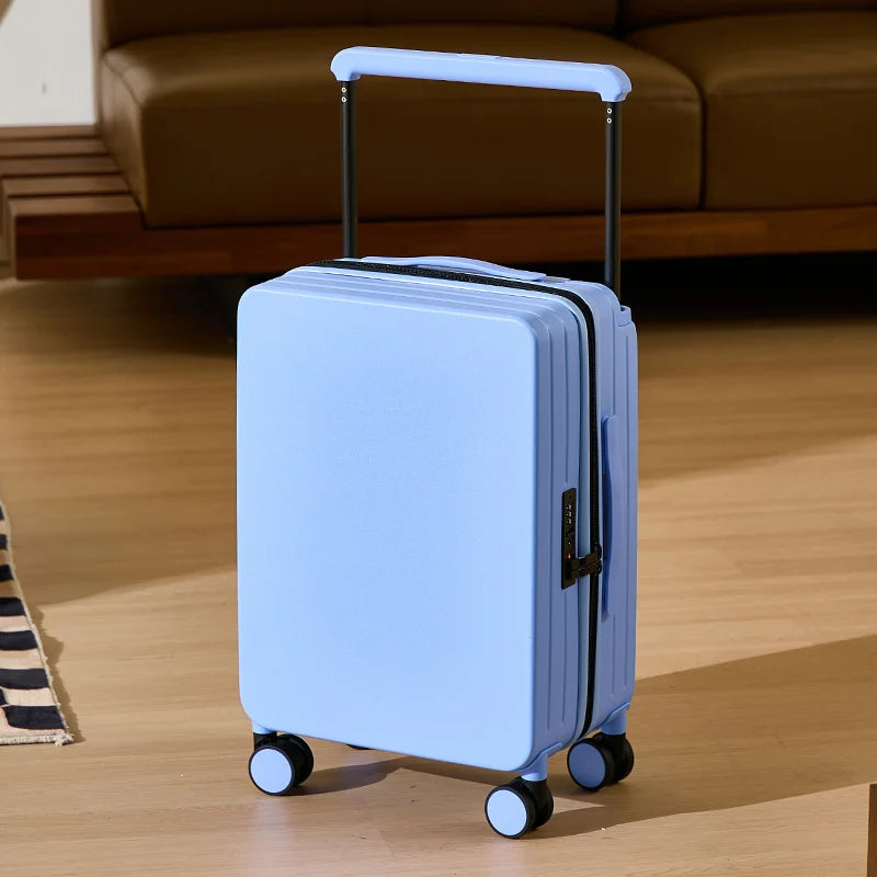 Wide Handle Travel Suitcase - Carry-On Luggage Trolley Case for Men And Women 20 24 26 Inch - Durable Men's And Women's Suitcase Peaceful Pleasures Health and Wellness Blue 20 and 24 inch