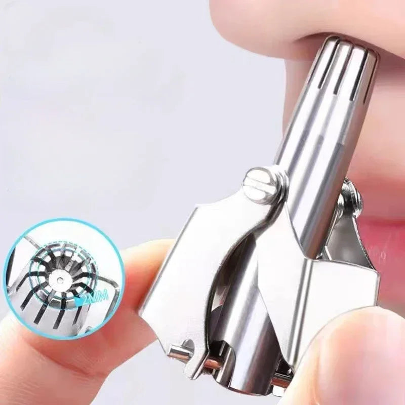 Manual Nose & Ear Hair Trimmer | Stainless Steel, No Battery