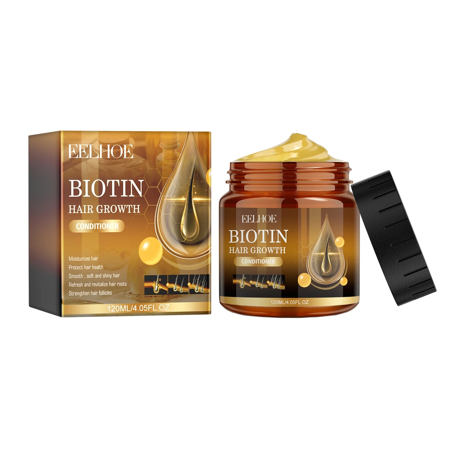 Biotin Hair Growth Products Fast Growing Oil Conditioner Frizz Damaged Repair Hair Thinning Soap Nourish Root Dense Hair Shampoo Peaceful Pleasures Health and Wellness Conditioner 120ml