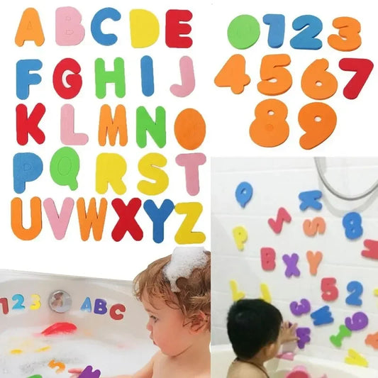 36-Piece Kids Alphanumeric Bath Puzzle Set | EVA Letters & Numbers Kids Bath Puzzle Oasis Select