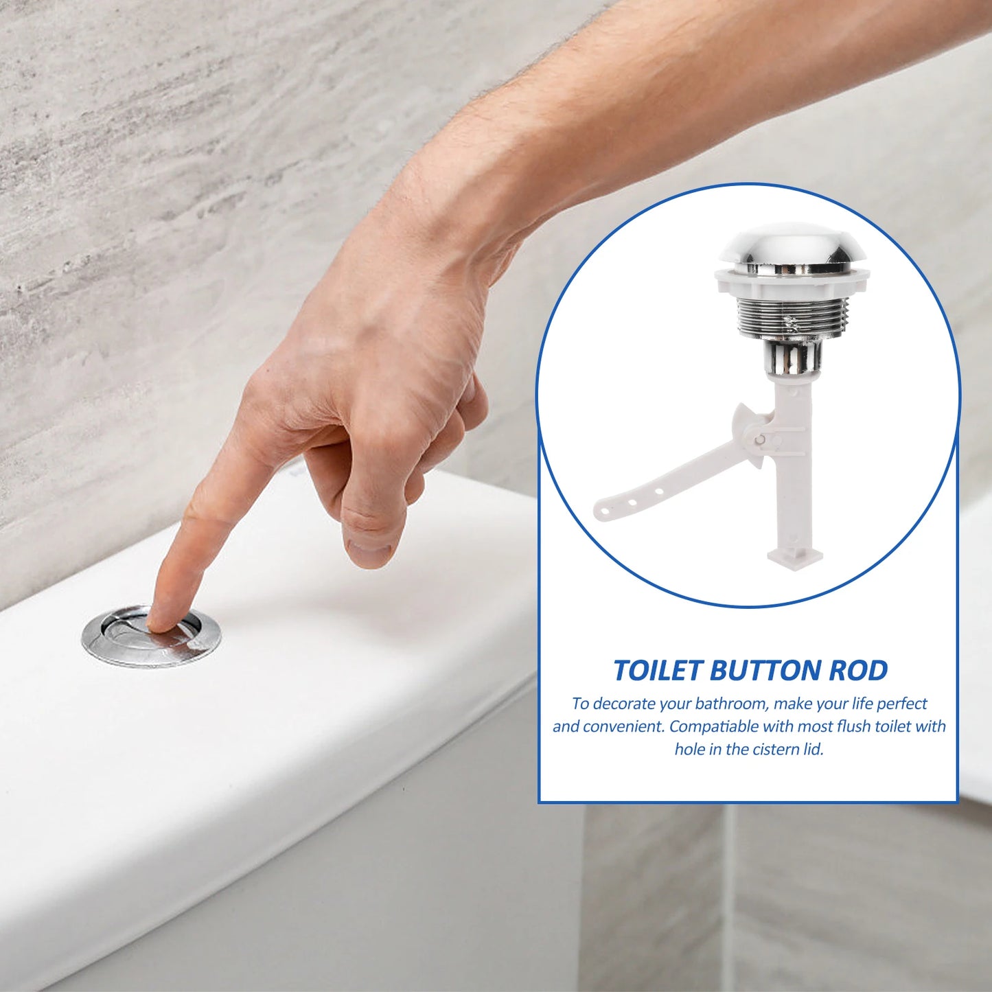 Push Button Toilet Flush Kits Rods Round Valve Push Button Flush Toilet Seat Water Tank Valve Home Hotel Hardware Accessories Peaceful Pleasures Health and Wellness
