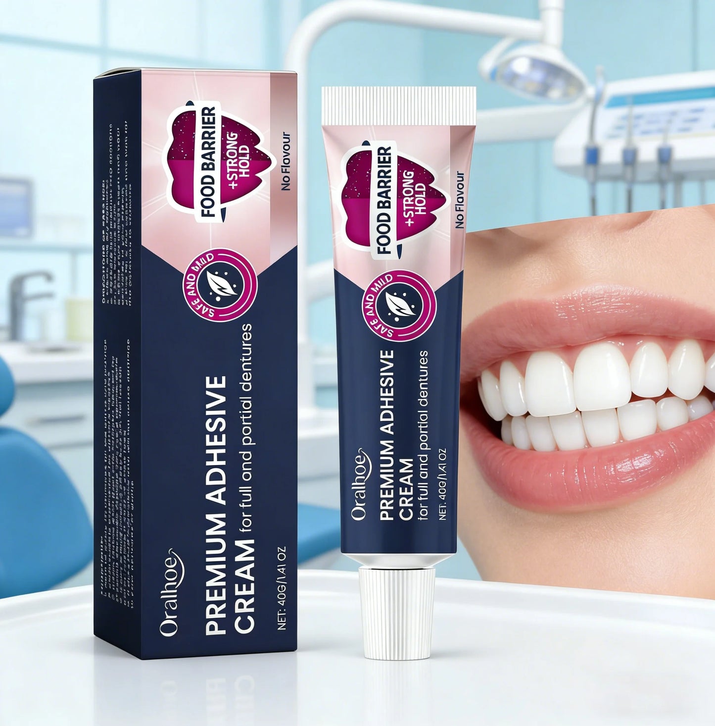 Dental Adhesive Cream – Denture Fixative & Stabilizer 40g