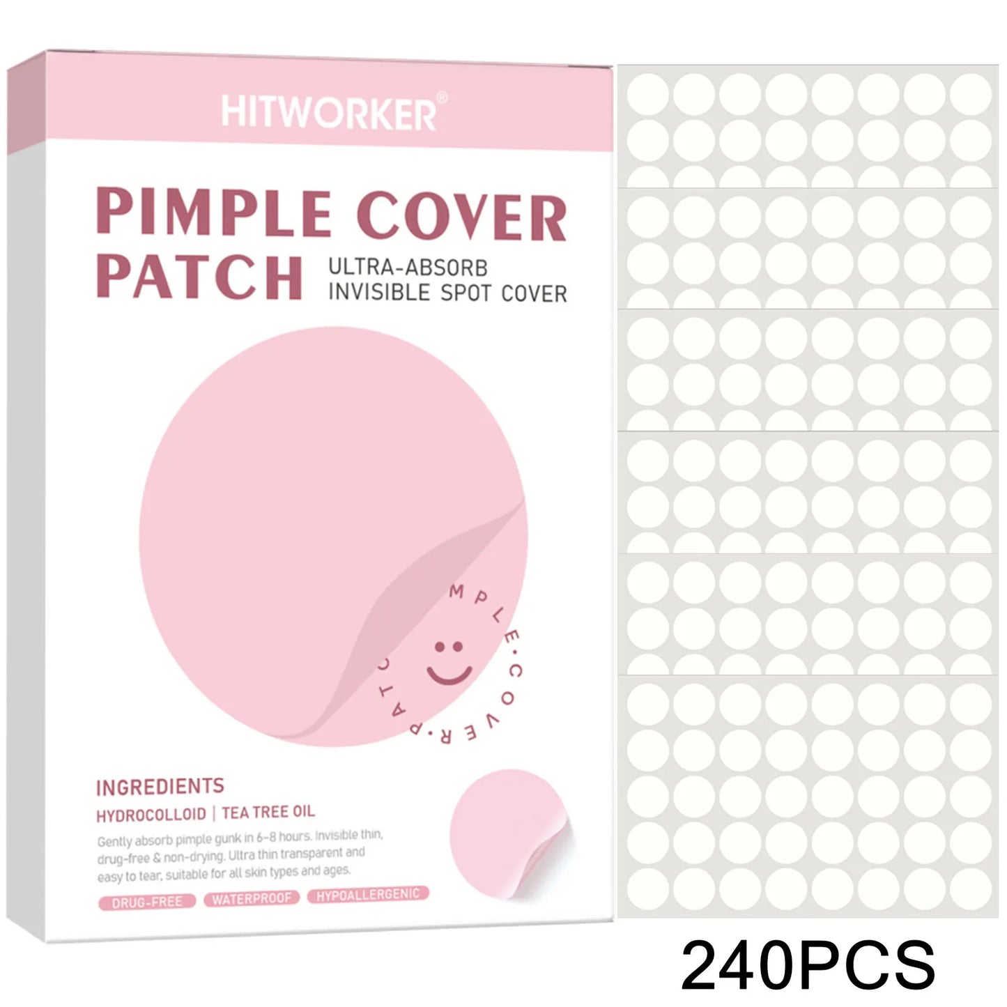 Hydrocolloid Acne Patches Alcohol-Free Pimple Cover Dots