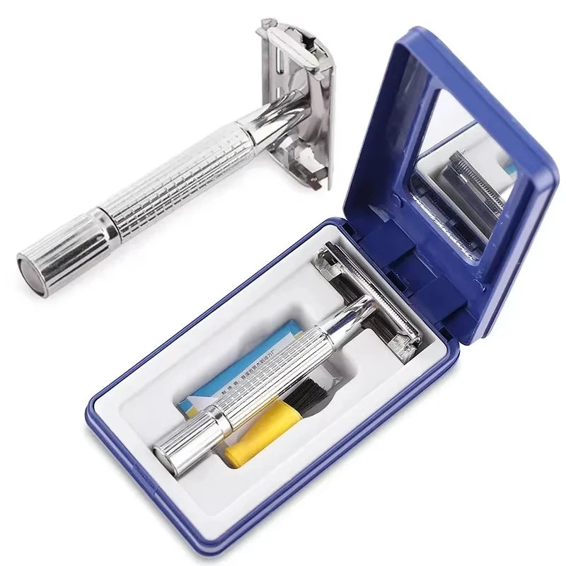 Classic Traditional Double Edge Shaving Razor Set for Men Safety Razor Beard Safety Razor for Barber Styling Accessories Tools Peaceful Pleasures Health and Wellness 114-Razor