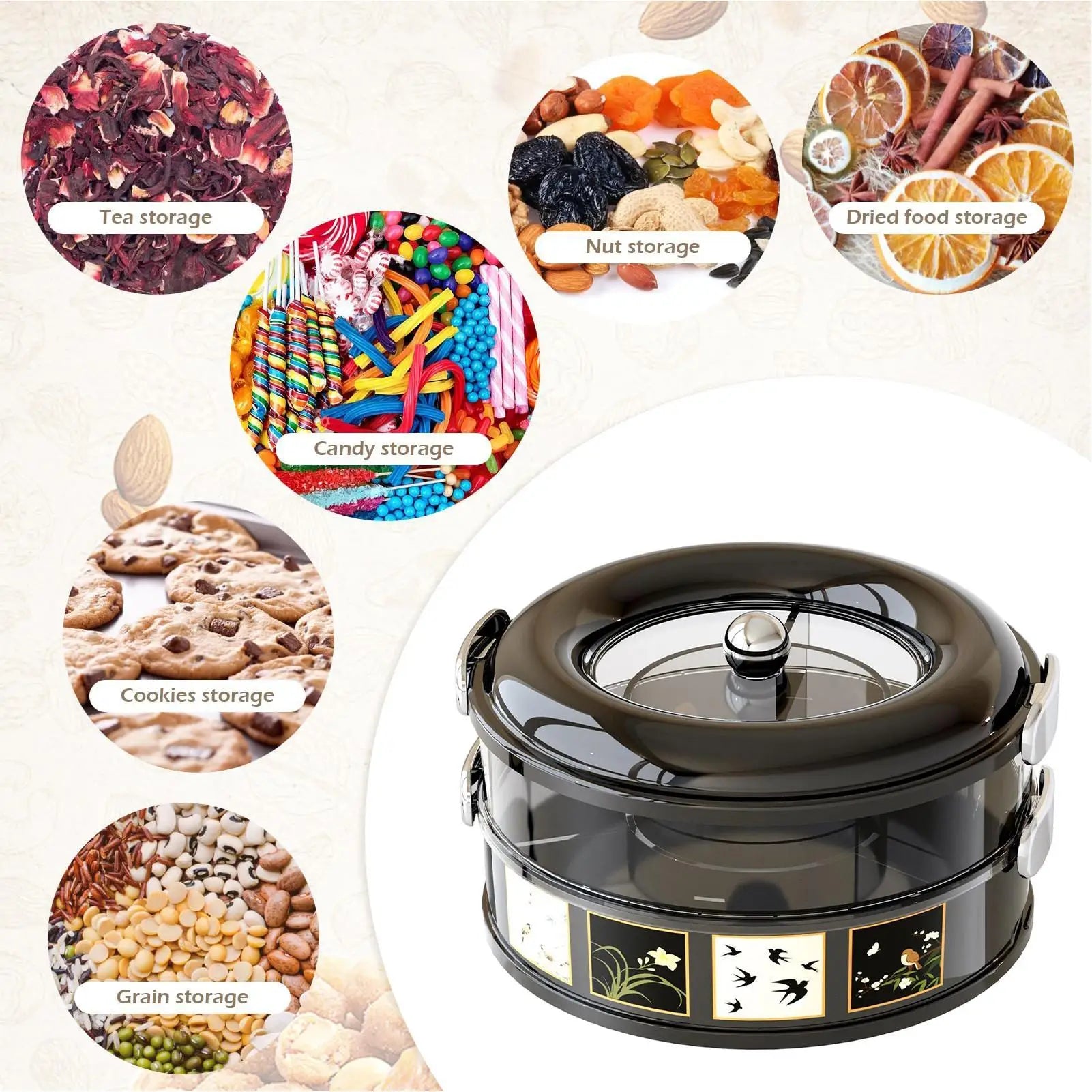 Snackle Box Food Storage Platter Divided Snack Containers For Veggie Candy Treats Nuts Fruits Strawberries Picnic House Home Peaceful Pleasures Health and Wellness