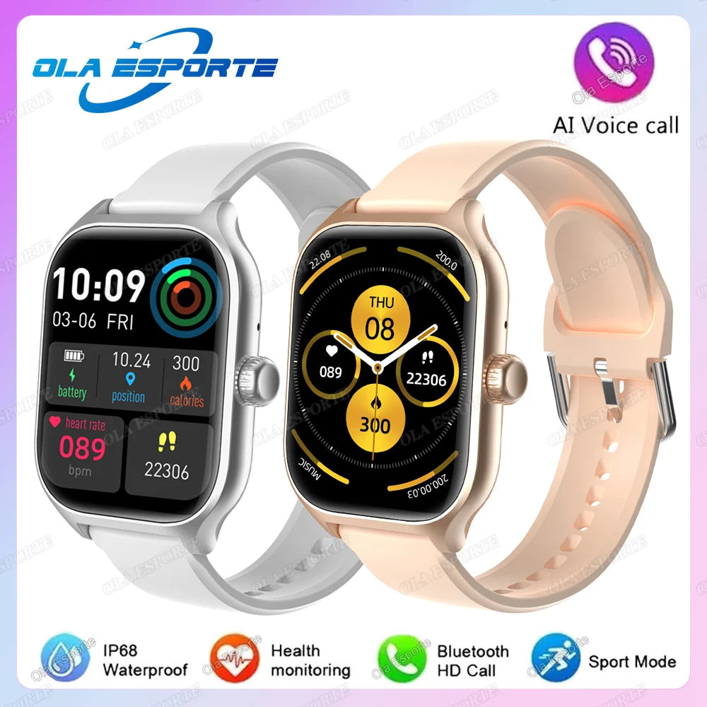 2026 Smart Watch Android IOS Phone 2.01 Inch Color Screen Bluetooth Answer Call Fitness Watches Tracker Smartwatch Women Men‎ Peaceful Pleasures Health and Wellness 1Go1Silver