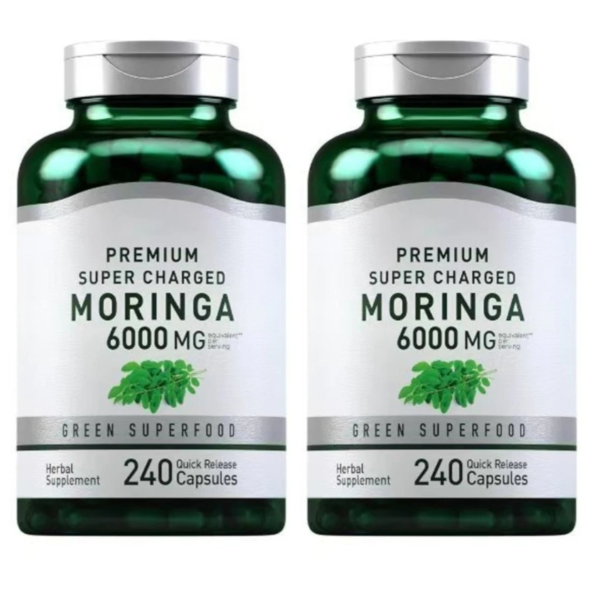 Moringa 6000mg Green Superfood Capsules – 240 Count Daily