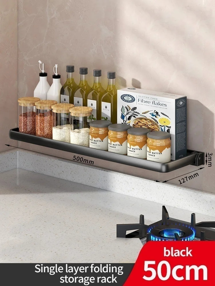 Foldable Kitchen Storage Rack & Fridge Organizer | Aluminum