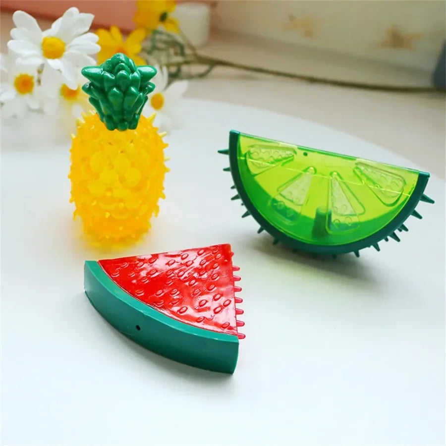 Freezable Fruit Pet Chew Toy | Cooling Dog & Cat Summer Toy
