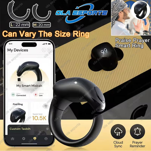 Weslamic Smart Tasbeeh Zikr Ring Islamic Tally Digital Counter for Muslims Praise Prayer Reminder Magnetic Charging Waterproof Peaceful Pleasures Health and Wellness
