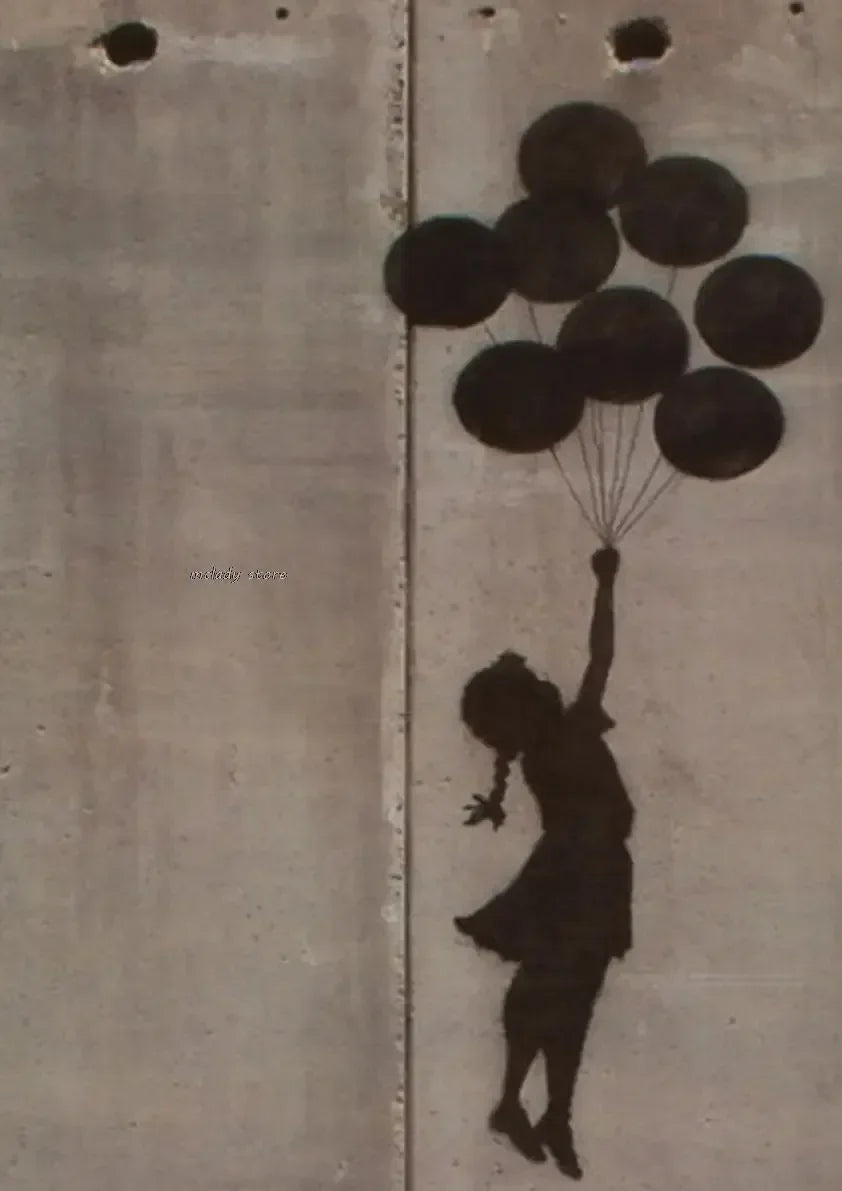 Banksy Girl with Red Balloon Canvas Wall Art | Street Art Decor