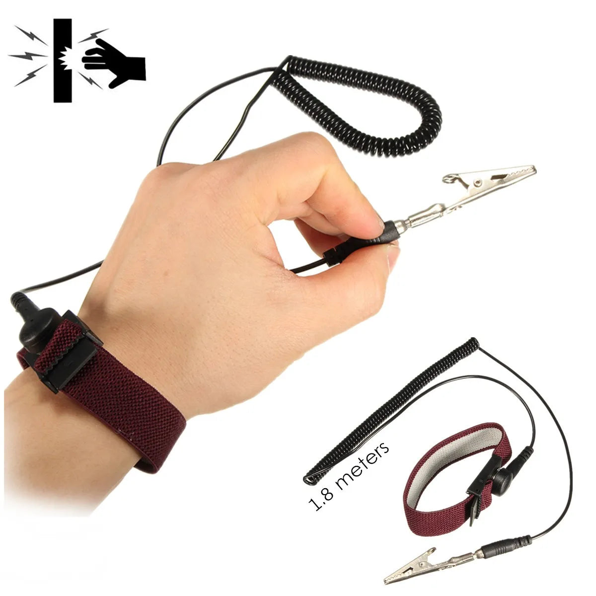 6 Feet Anti-static Bracelet Antistatic Wrist Strap Anti-ESD Chain