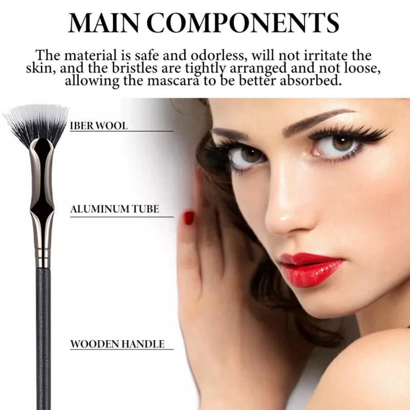 Fan-shaped eyelash brush, mascara brush, eyelash comb separator, suitable for upper and lower eyelashes Eyelash makeup tools Peaceful Pleasures Health and Wellness