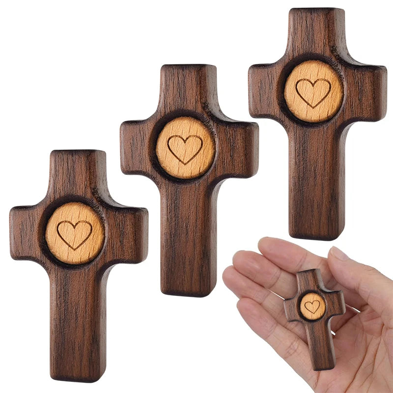 Wooden Handheld Prayer Cross | Fidget & Stress Relief Gift