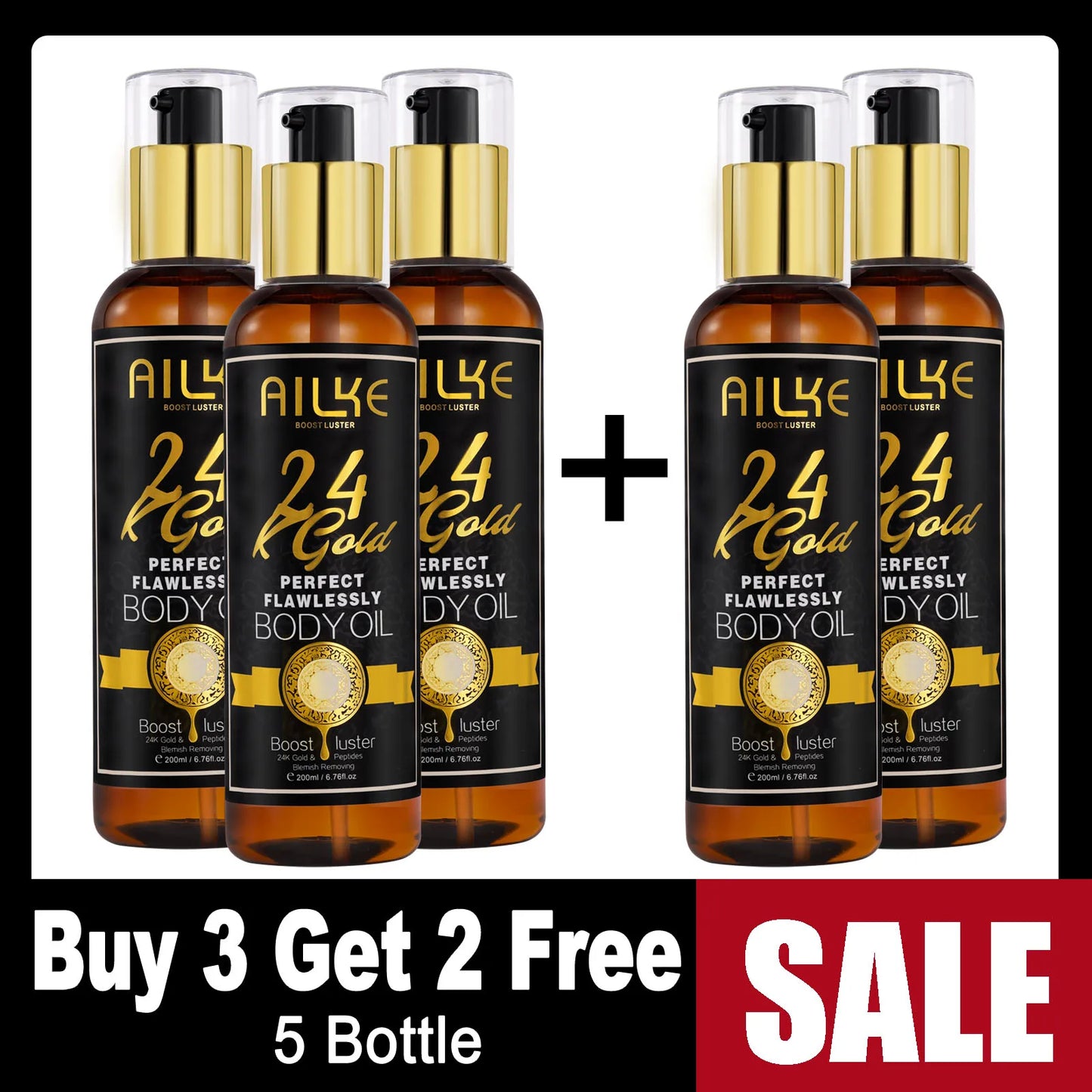 AILKE 24K Gold Skin Care Set – Brighten & Moisturize All Skin