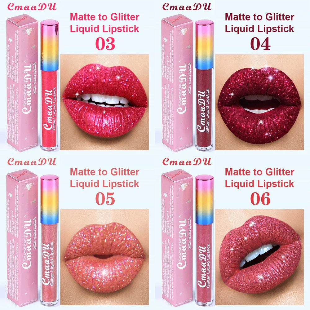 Cmaadu Shimmer Glitter Lip Gloss – Plumping, Waterproof & High Shine