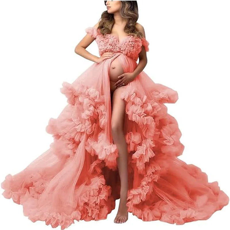 Split Flowy Maternity Photography Dress Photoshoot Baby Shower платье для беременных فساتين حوامل vestidos para embarazadas Peaceful Pleasures Health and Wellness