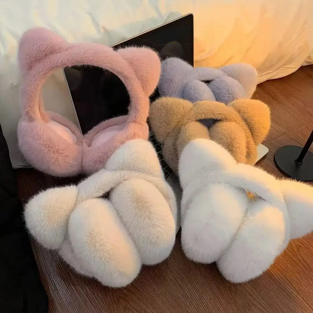 Cute Cat-ear Plush Ear Protectors Winter Students Cycling Keeping Warm Protecting Ears Windproof and Cold-proof Ear Coverings Peaceful Pleasures Health and Wellness
