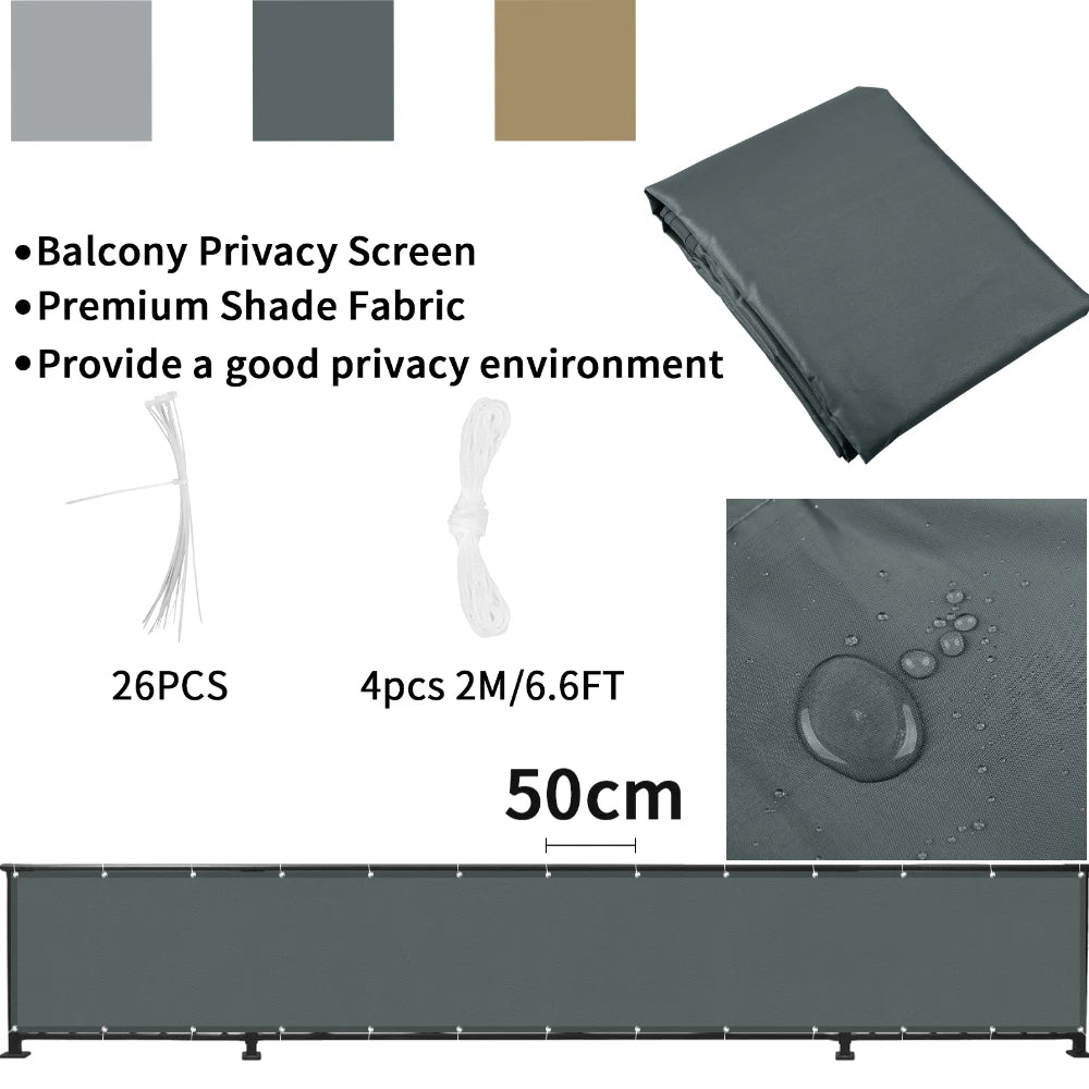 Waterproof Privacy Shade Cloth For Balcony Fence Patio Sunshade UV Protection Garden Deck Shelter Shield Porch Pool Decor Peaceful Pleasures Health and Wellness