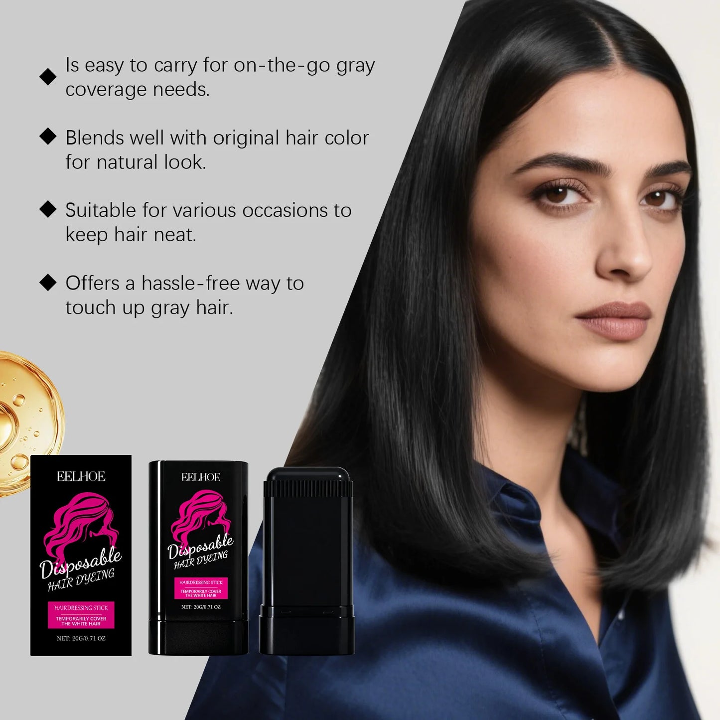 Jaysuing Black Hair Color Wax – Instant Gray Coverage, Travel Size