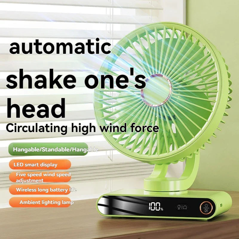 URGGU F6 5-Speed Clip Fan – Digital Display & Night Light