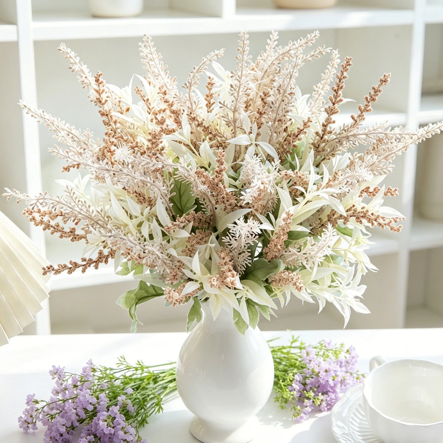 Artificial Lavender Gypsophila Bouquet – Wedding & Home Decor