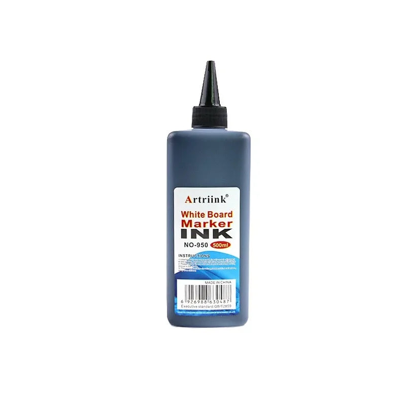 1pc Whiteboard pen ink 500ML replenishment liquid water-based large capacity erasable environmentally friendly filling liquid Peaceful Pleasures Health and Wellness black