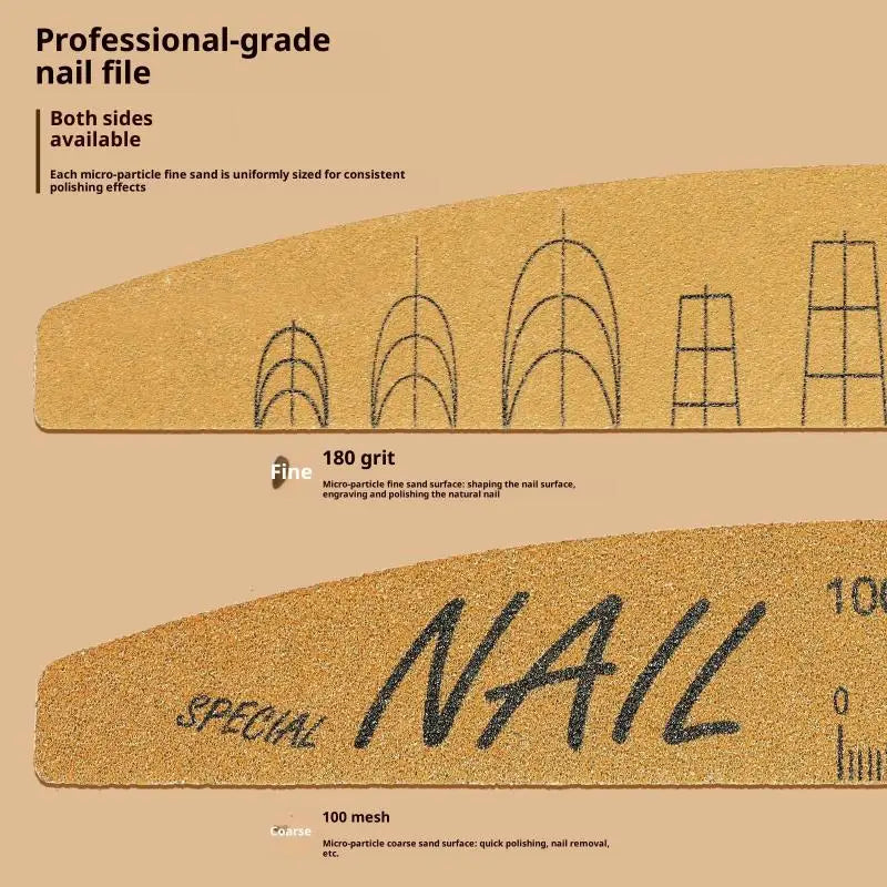 1pcs Washable Ruler Nail File Set With Scale 100/180 Grit Double-Sided Sanding Nail File Durable Nail Sanding Bar Tools Peaceful Pleasures Health and Wellness