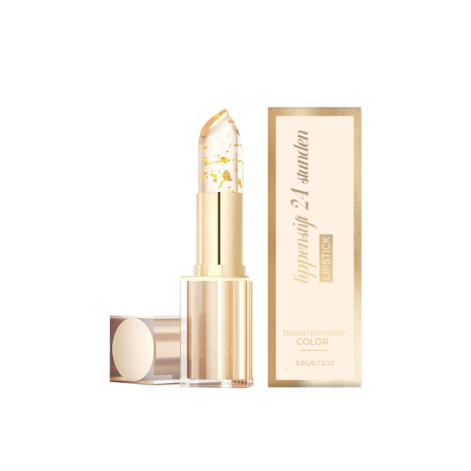 Color Changing Lipstick High Shine Fade Lip Line Gold Nourishing Lipstick Non-stick Long Lasting Moisturizing Lip Balm Peaceful Pleasures Health and Wellness 3.5g boxed
